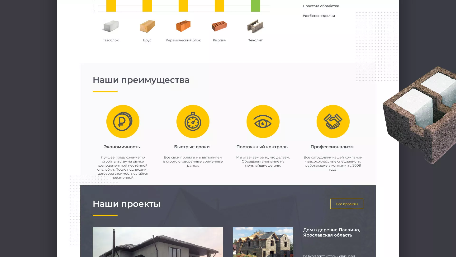 Создание сайта для строительной компании «ЭКОДОМ» в Кулебаках